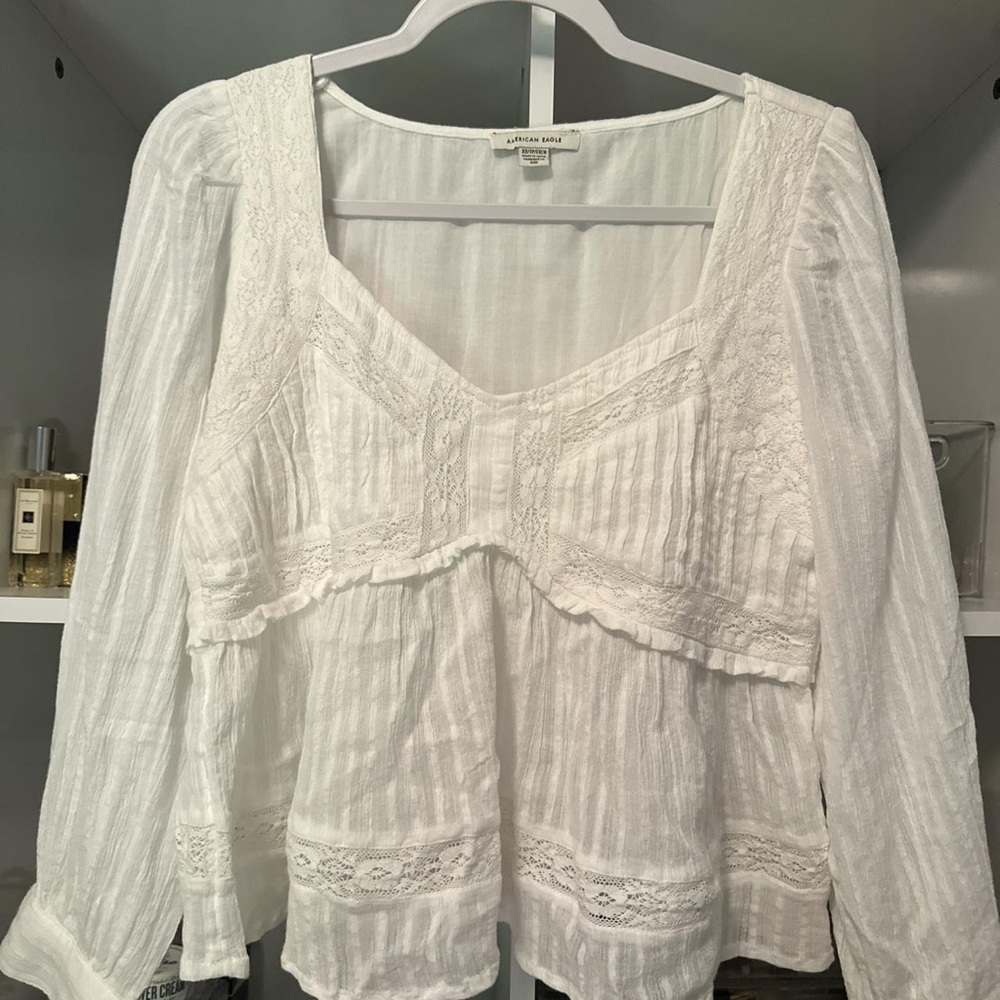 American eagle preppy style lace blouse